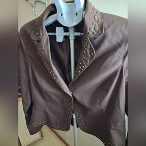 Brown Copper Studded Blazer